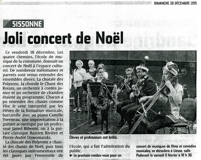 Concert de NoëlL'Union 19 décembre 2015