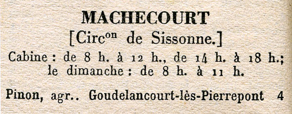 Machecourt : Téléphones 1951
