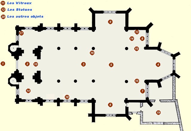 Plan de l'�glise : cliquer sur les rep�res