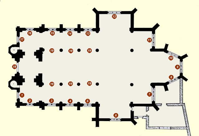 Plan des vitraux : cliquer sur les rep�res