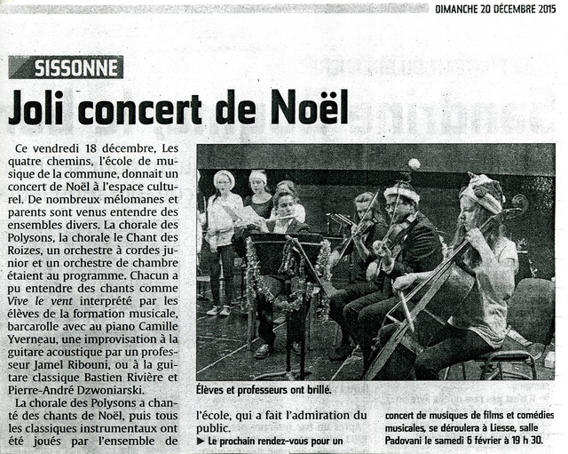 Concert de NolL'Union 19 dcembre 2015