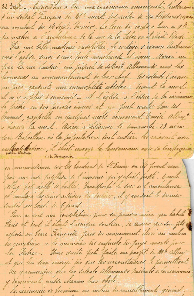 Extrait des cahiers de Désiré ROUX.
