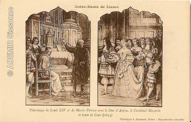 Plerinage de Louis XIV et de Marie-Thrse avec le Duc d'Anjou, le Cardinal Mazarin et toute la cour (1654)