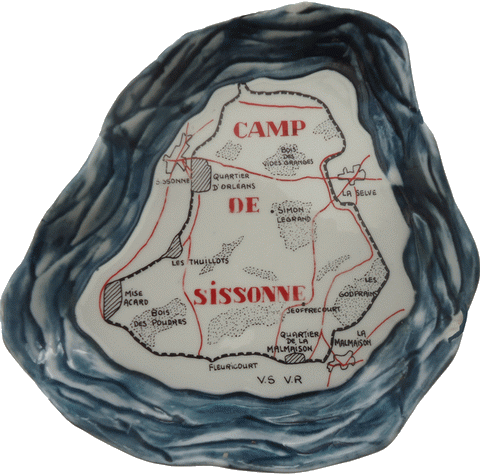 Un cendrier : Plan du camp 