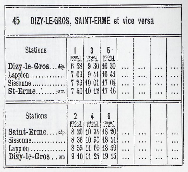 Horaire au 15 novembre 1928