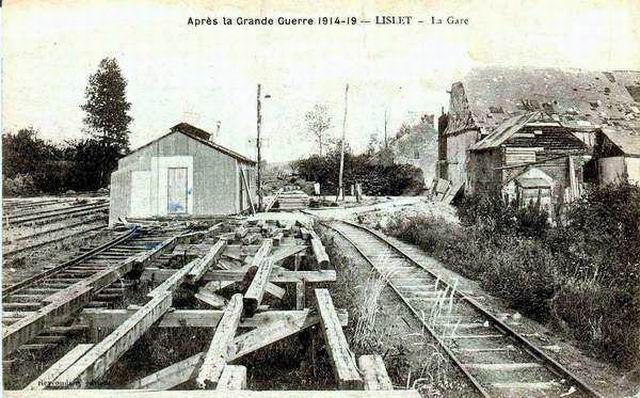 La gare de Lislet<br>Ce qu'il reste des installations allemandes (scierie et tablissement de prparation d'obus)