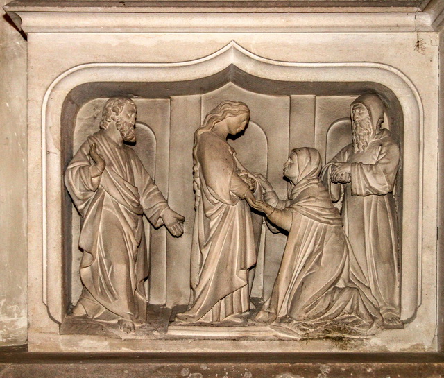La VisitationVisite que rend Marie, enceinte du Christ,  sa cousine lisabeth, enceinte de Jean Baptiste (Saint-Luc) 