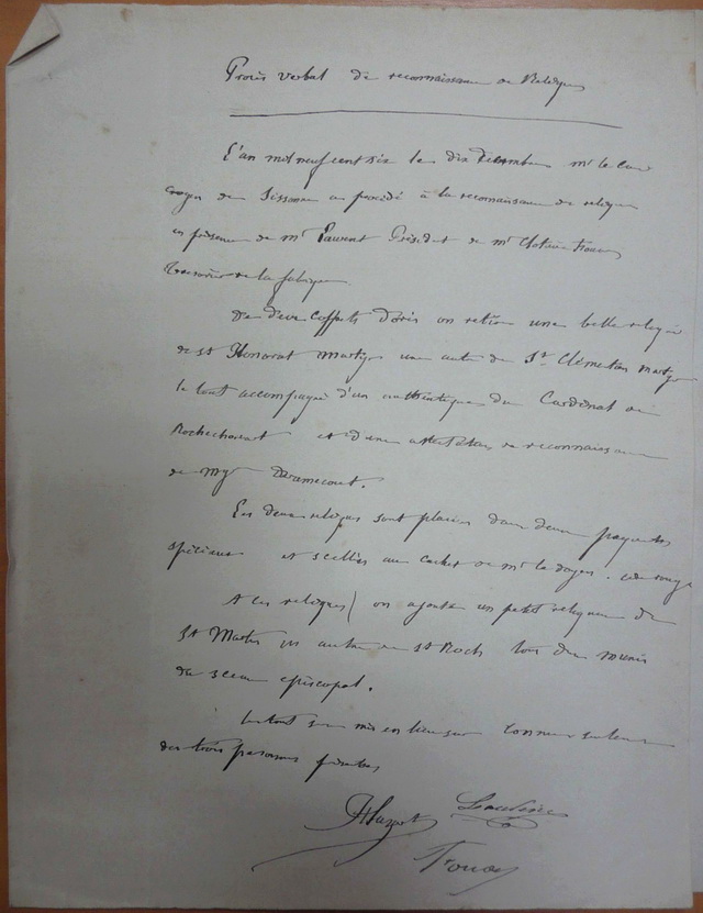 Le procs verbal du<br>10 dcembre 1906<br>exemplaire 1 