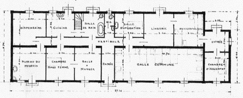 Construction de la maternit, vers 1921.