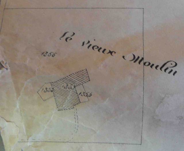 Le vieux moulin<br> (Cadastre de Sissonne de 1782)