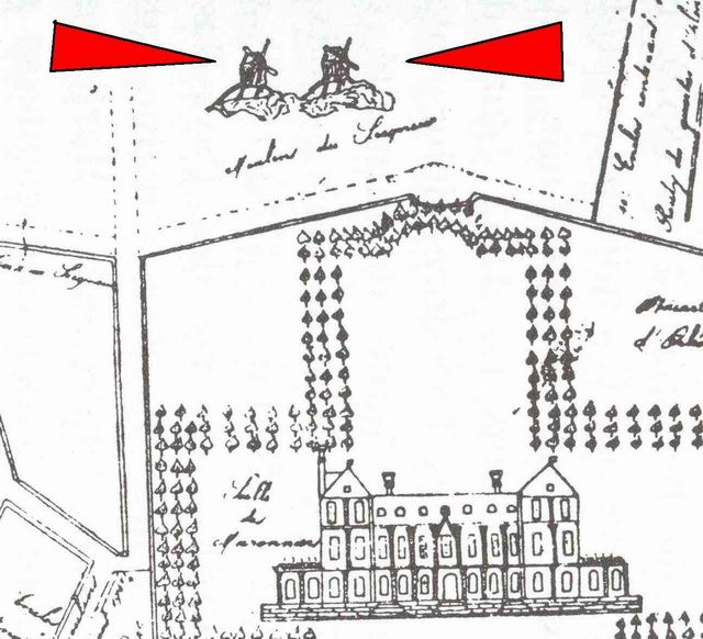 Les moulins du seigneur<br> (Plan Edouard Pierlot de 1784)